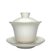 White Porcelain Gaiwan for Gong Fu Tea - De Hua Jade Porcelain 180ml